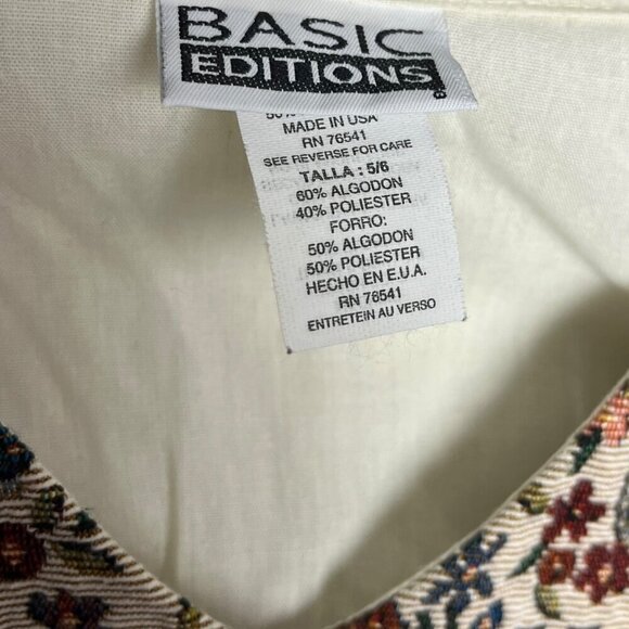 Vintage Basic Edition Kids 5/6 Teddy Bear Tapestry Vest Cottagecore Grannycore‎ - Picture 4 of 5